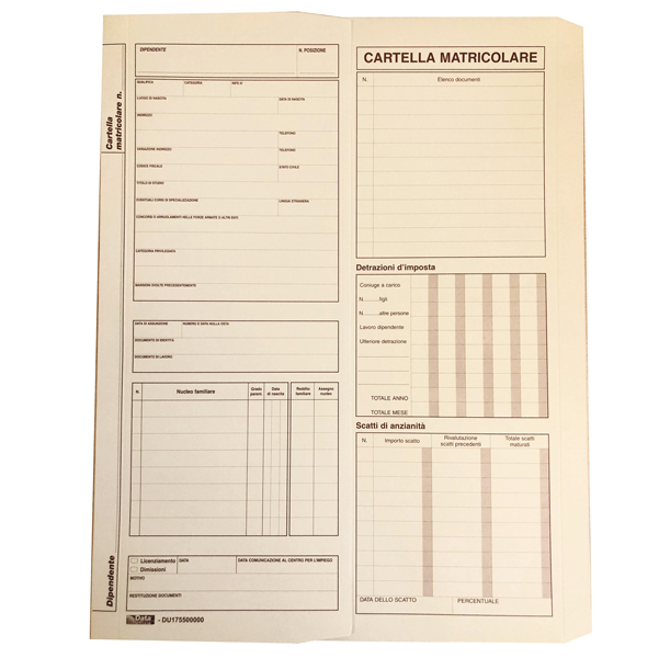 Cartellina matricolare con vano portadocumenti 32,5x25,5cm DU175500000