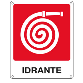 CARTELLO ALLUMINIO 25x31cm 'IDRANTE''