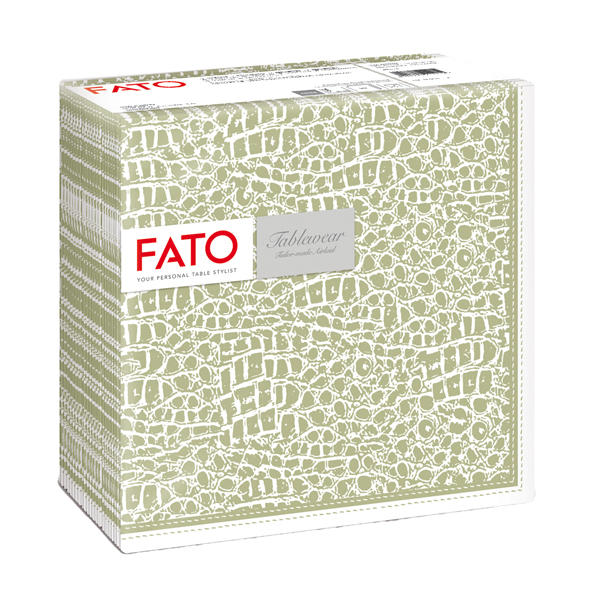 50 tovaglioli 40x40cm Linea tablewear decorati Croc Skin salvia Fato