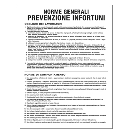 CARTELLO POLIONDA 50x67cm 'Norme generali prevenzione infortuni'