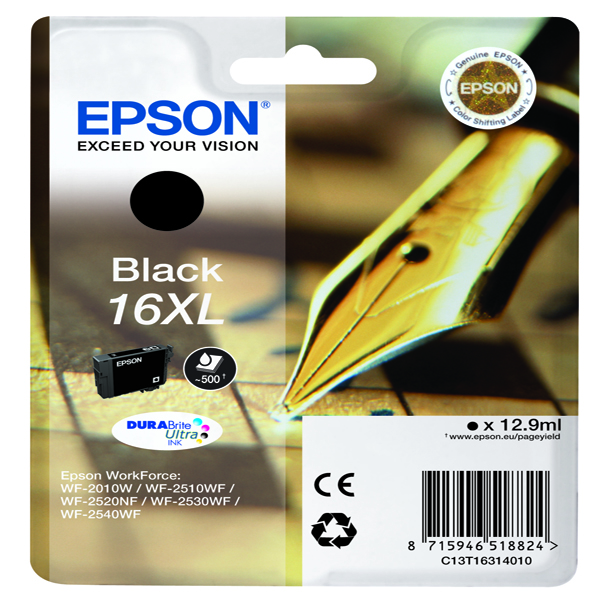CARTUCCIA A PIGMENTI NERO EPSON DURABRITE ULTRA, SERIE 16XL/PENNA E CRUCIVERBA,