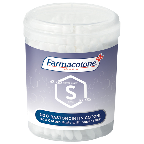 100 Bastoncini cotonati in barattolo Silver Asset Farmacotone (delist