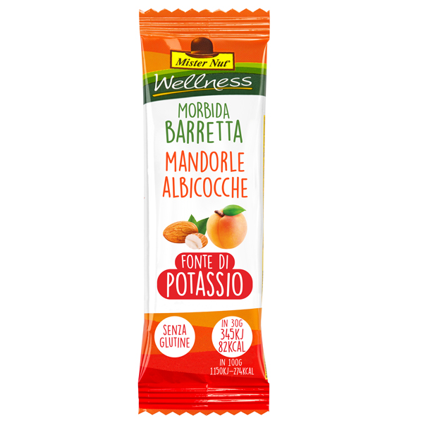 BARRETTA WELLNESS MANDORLE E ALBICOCCHE 30G MISTER NUT