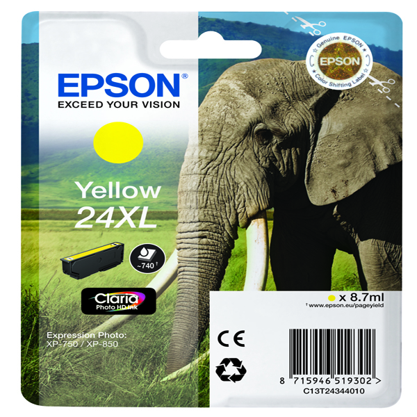 CARTUCCIA GIALLO CLARIA PHOTO HD SERIE 24XL ELEFANTE BLISTER