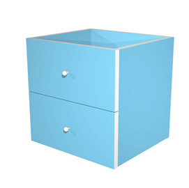 CASSETTIERA 2CASS. AZZURRO per LIBRERIA RAINBOW