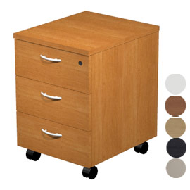 CASSETTIERA 3 CASS. con RUOTE NOCE CHIARO - EASY