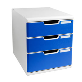CASSETTIERA MODULO A4 3 CASSETTI GRIGIO/BLU EXACOMPTA