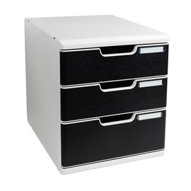 CASSETTIERA MODULO A4 3 CASSETTI GRIGIO/NERO EXACOMPTA
