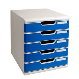 CASSETTIERA MODULO A4 5 CASSETTI GRIGIO/BLU EXACOMPTA