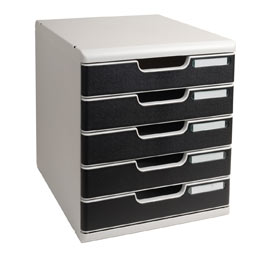 CASSETTIERA MODULO A4 5 CASSETTI GRIGIO/NERO EXACOMPTA