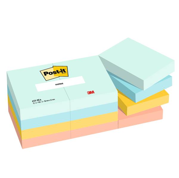 Cf. 12pz blocco 100fg. Post-itÂ® 38x51mm 653-BEA Beachside