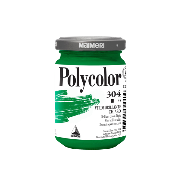 AColore vinilico Polycolor vasetto 140 ml verde brillante chiaro Maimeri