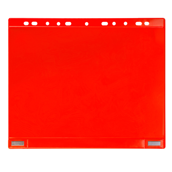 Conf. 5 Buste forate per supporti magnetici ad anelli f.to A4 rosso Djois