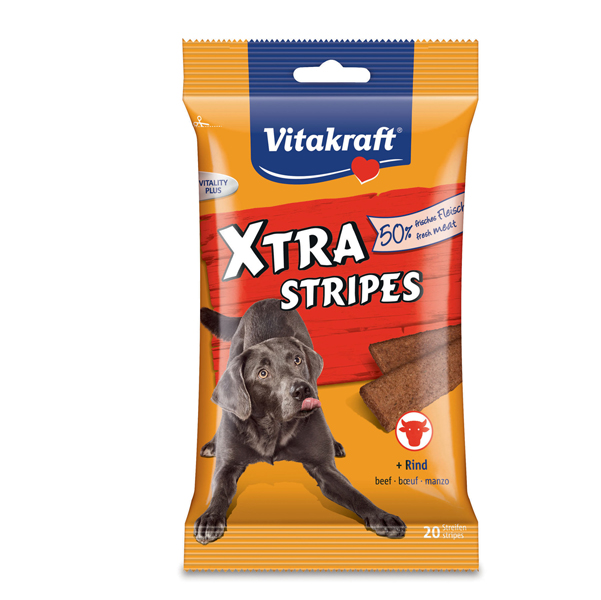 Confezione 20 Xtra Stripes per cani gusto manzo 200gr
