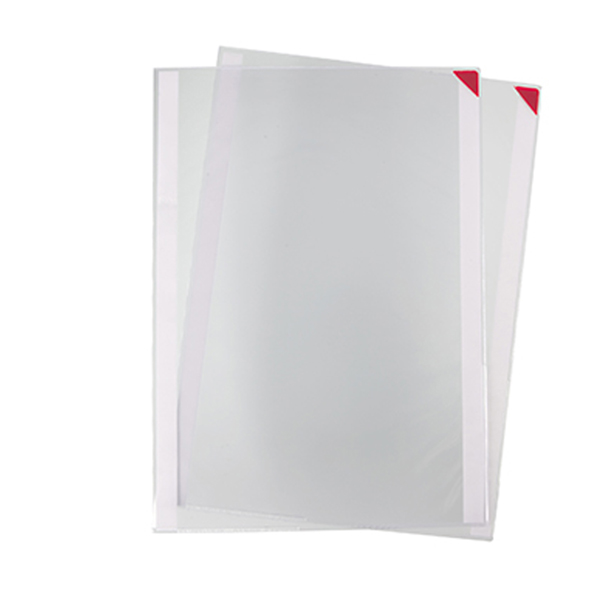 Confezione 2 tasche a L con retro adesivo f.to A3 rosse Djois