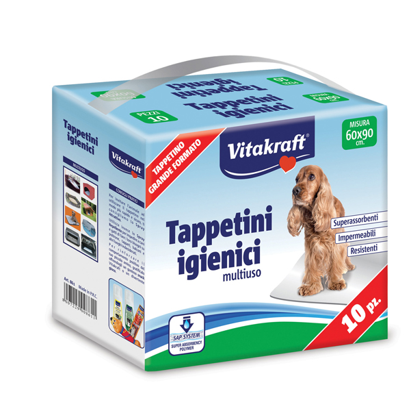 Confezione da 10 tappetini igienici multiuso 60x90cm per cani gatti