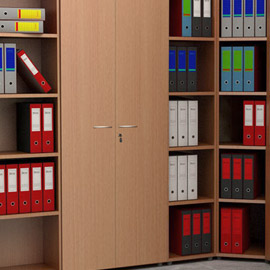 COPPIA ANTE in MELAMIN. x libreria alta L76cm NOCE CHIARO