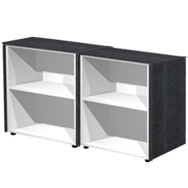 COPPIA MOBILI BASSI A GIORNO 162,8X43cm H81,4cm NERO VEN. - PRESTIGE