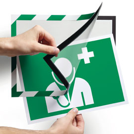 Cornice adesiva Duraframe® Security A4 21x29,7cm verde-bianco DURABLE