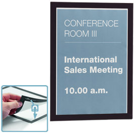 Cornice espositiva adesiva Duraframe® A4 21x29,7cm nero DURABLE