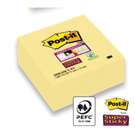 CUBO 270 foglietti Post-it  Super Sticky Giallo Canary 76x76mm 2028-SSCY-EU