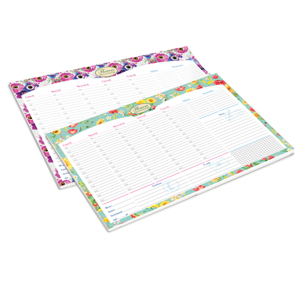 Desk Planner da scrivania 42x29,5cm Nature Flowers Pigna
