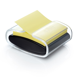 DISPENSER PRO nero +1 Post-it® Super Sticky Z-Notes Giallo Canary 76x76mm
