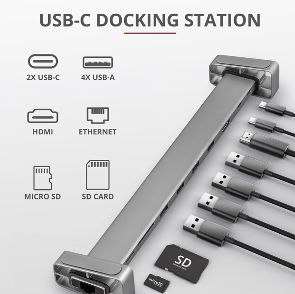 Docking station multiporta USB-C 10-in-1 Dalyx Trust