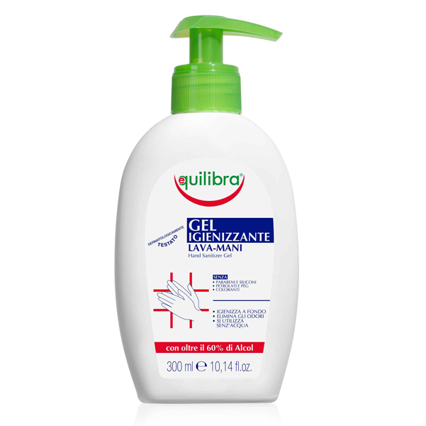 ***EQUILIBRA Gel igienizzante mani 300ml in dispenser