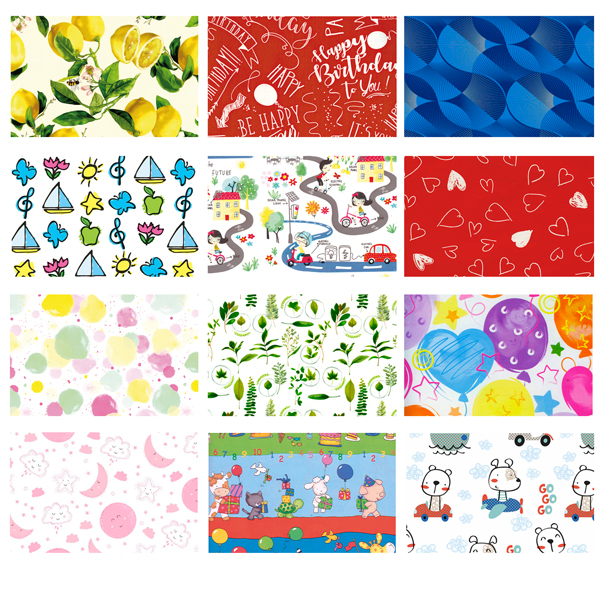 Espositore 50 rotoli carta regalo in fantasie assortite 2mt x 70cm Rex Sadoch