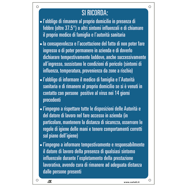 Etichetta 20x30cm ''SI RICORDA CHE..''
