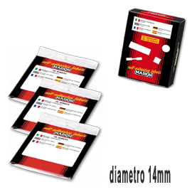 Etichetta adesiva bianca tonda D14mm (10fogli x 63etichette Markin
