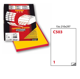 Etichetta adesiva C/503 giallo 100fg A4 210x297mm (1et/fg Markin