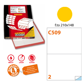 Etichetta adesiva C/509 giallo 100fg A4 210x148,5mm (2et/fg Markin