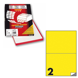 Etichetta adesiva C/509 giallo fluo 100fg A4 210x148,5mm (2et/fg Markin