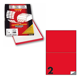 Etichetta adesiva C/509 rosso fluo 100fg A4 210x148,5mm (2et/fg) Markin