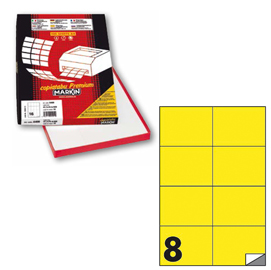 Etichetta adesiva C/512 giallo fluo 100fg A4 105x74,25mm (8et/fg Markin
