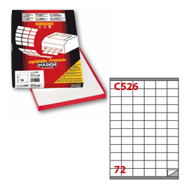 Etichetta adesiva C/526 bianca 100fg A4 35x23,5mm (72et/fg Markin