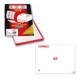Etichetta adesiva C/599 bianca 100fg A3 420x297mm (1et/fg Markin