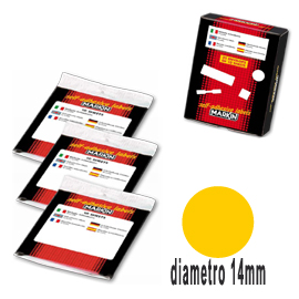 Etichetta adesiva giallo tonda D14mm (10fogli x 63etichette Markin
