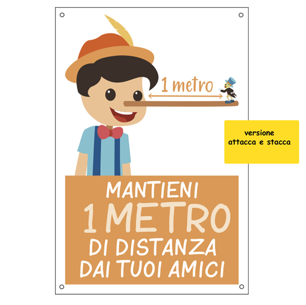 Etichetta autoadesiva 20x30cm ''Mantieni 1 metro di distanza'' per bambini