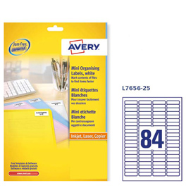 Etichette adesive L7656 bianche 25fg A4 46x11,1mm (84et/fg inkjet/laser Avery