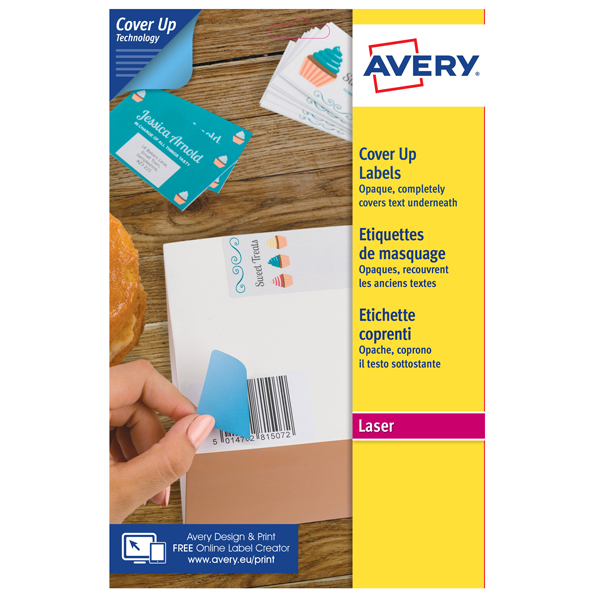 Etichette bianche coprenti BlockOUT A4 25 fg 199,6 x 289,1mm (1 et/fg laser