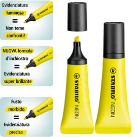 Evidenziatore STABILO NEON giallo 72/24