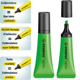 Evidenziatore STABILO NEON verde 72/33