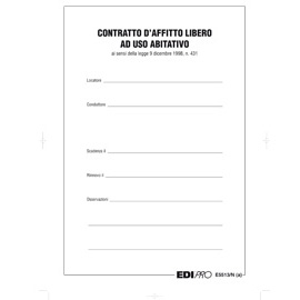 FASCICOLO CONTRATTO DI LOCAZIONE LIBERO 29,7X21 E5513N
