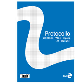 FOGLI PROTOCOLLO A4 60gr 20fg 4mm BM