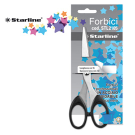 Forbici 16cm lama in acciaio impugnatura nera Starline