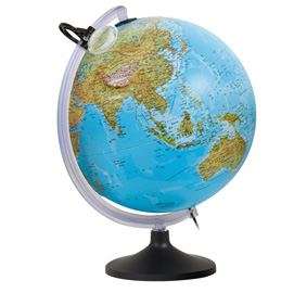 GLOBO GEOGRAFICO ILLUMINATO A RILIEVO URANIO D 30CM Tecnodidattica