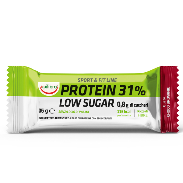 INTEGRATORE SPORTFIT LINE PROTEIN 31 LOW SUGAR CHOCO BROWNIE 35GR EQUILIBRA